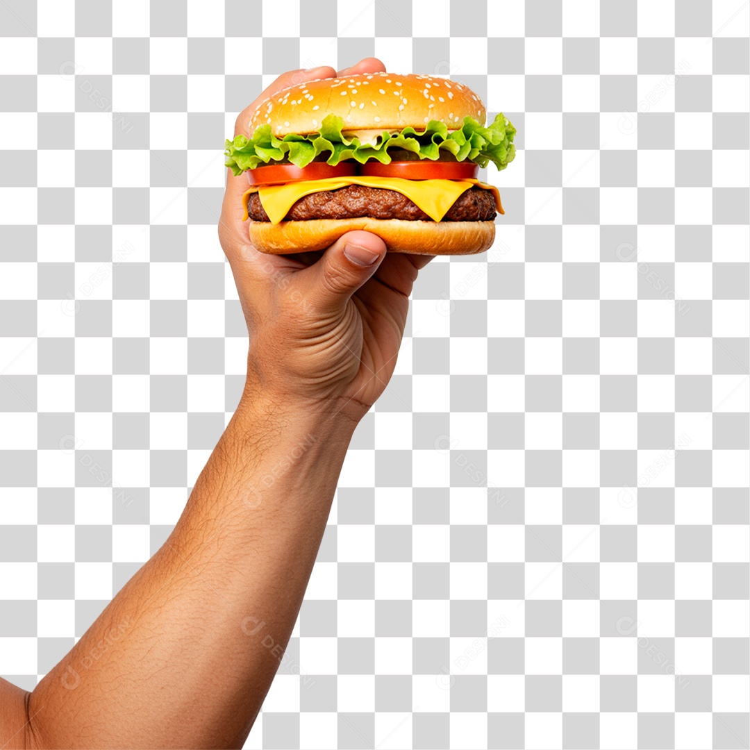 Mão Segurando Lanche PNG Transparente