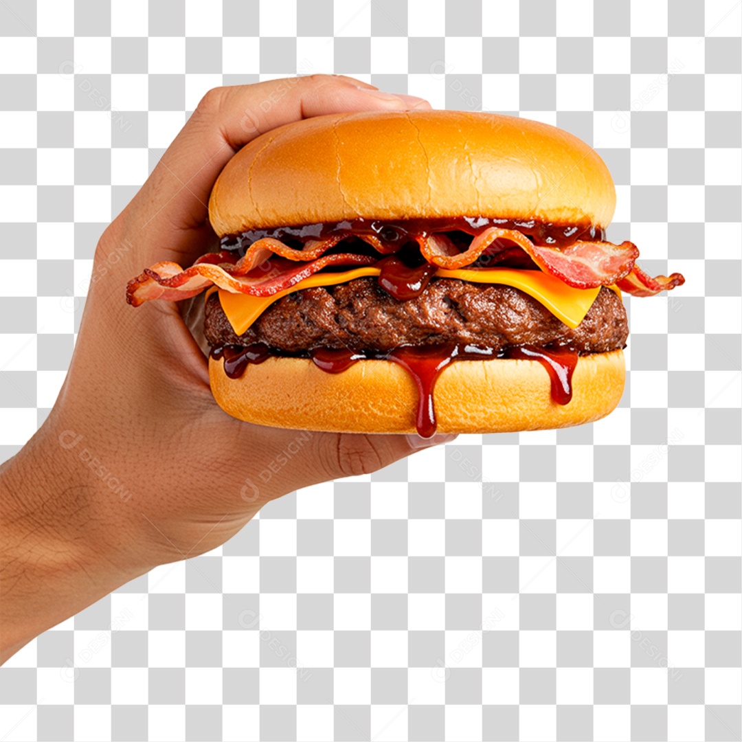 Mão Segurando Lanche PNG Transparente