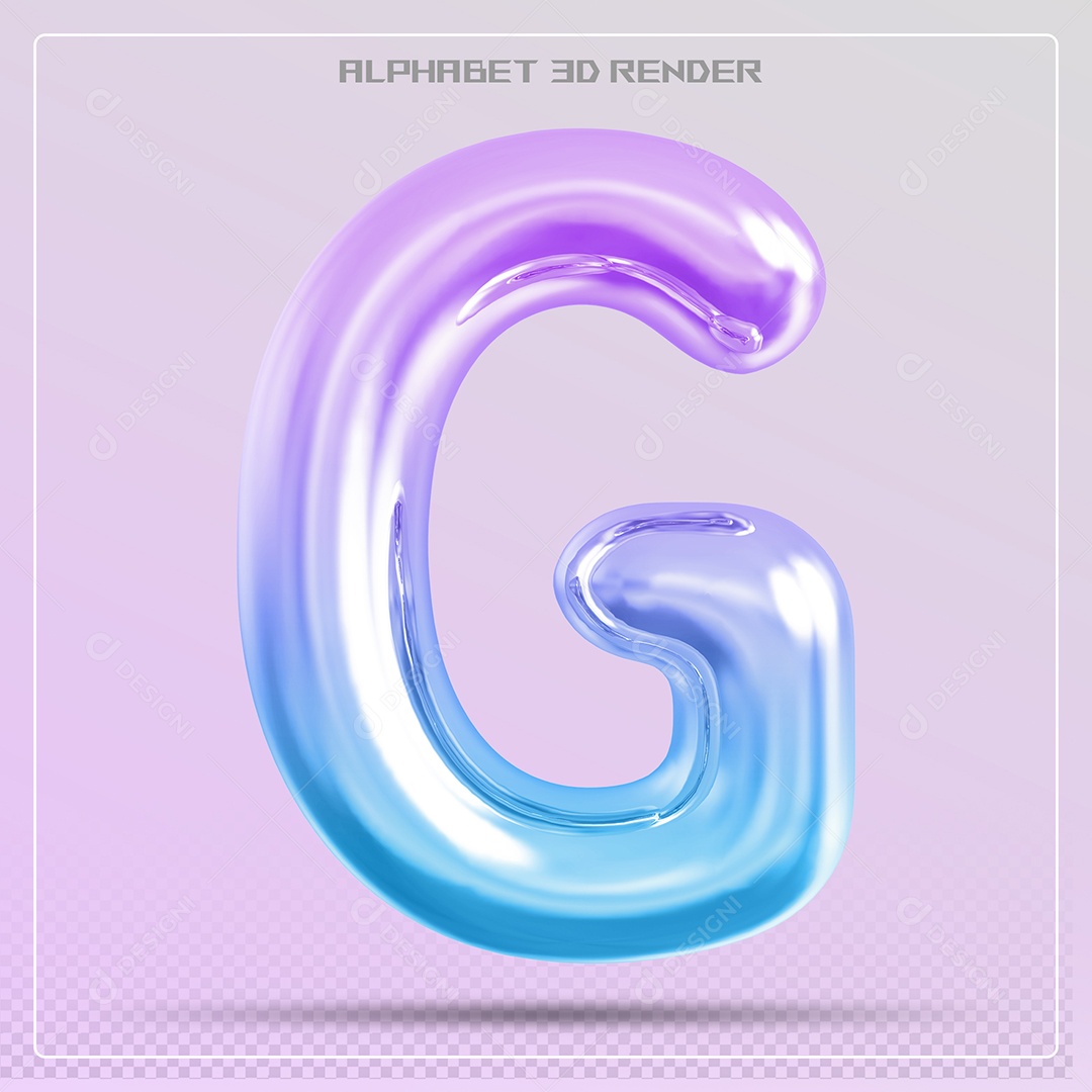 Elemento 3D Letra G Colorida Para Composição PSD