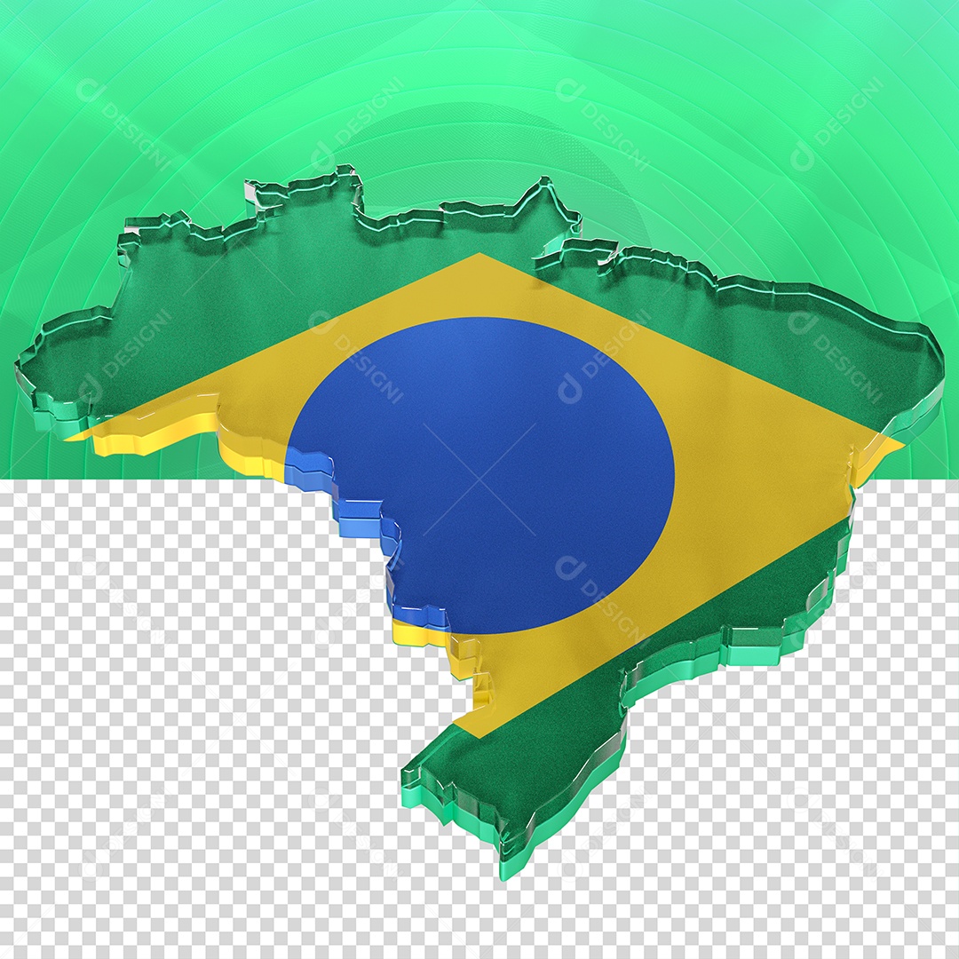 Mapa do Brasil Elemento 3D Para Composição PSD