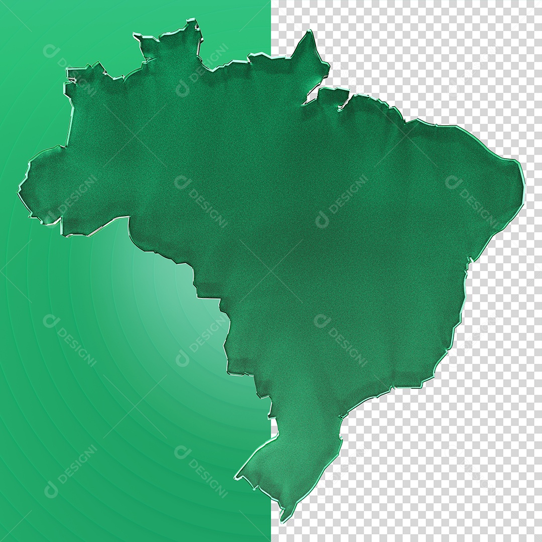 Mapa do Brasil Elemento 3D Para Composição PSD