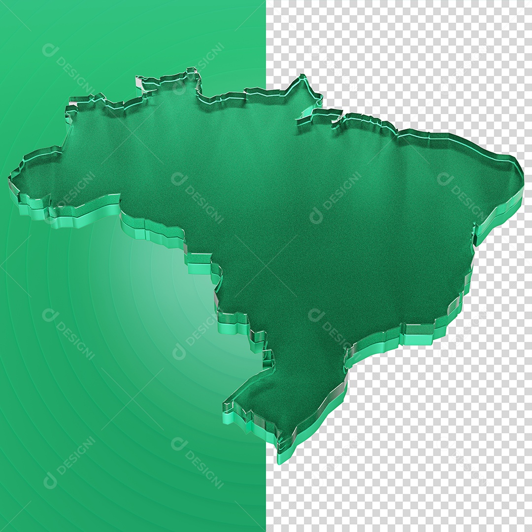 Mapa do Brasil Elemento 3D Para Composição PSD
