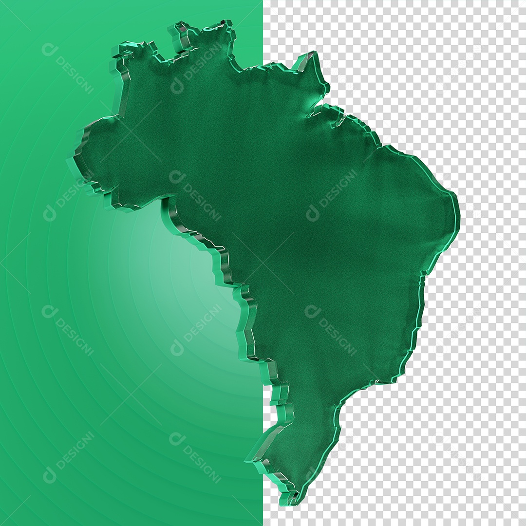 Mapa do Brasil Elemento 3D Para Composição PSD