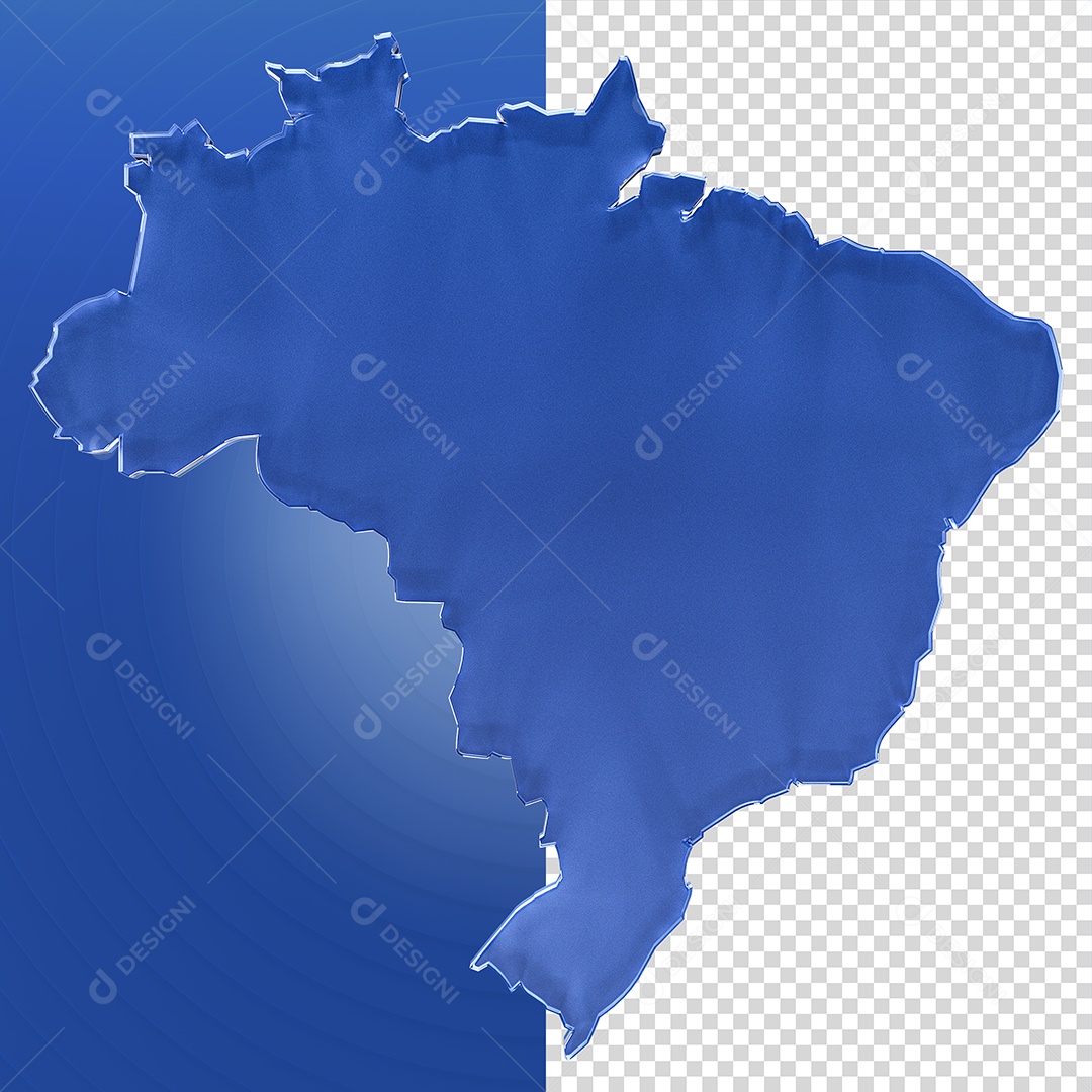 Mapa do Brasil Elemento 3D Para Composição PSD