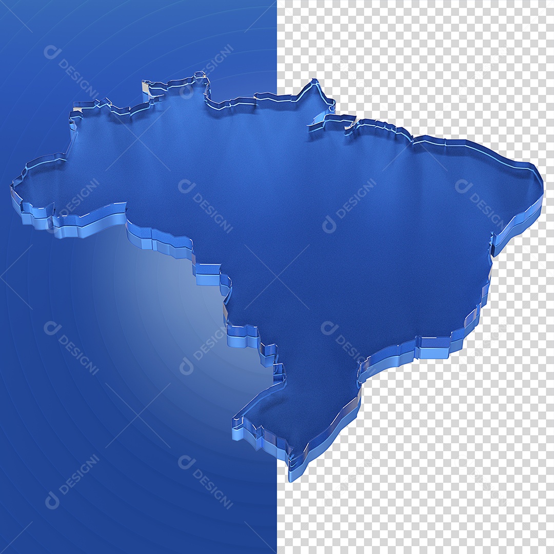Mapa do Brasil Elemento 3D Para Composição PSD