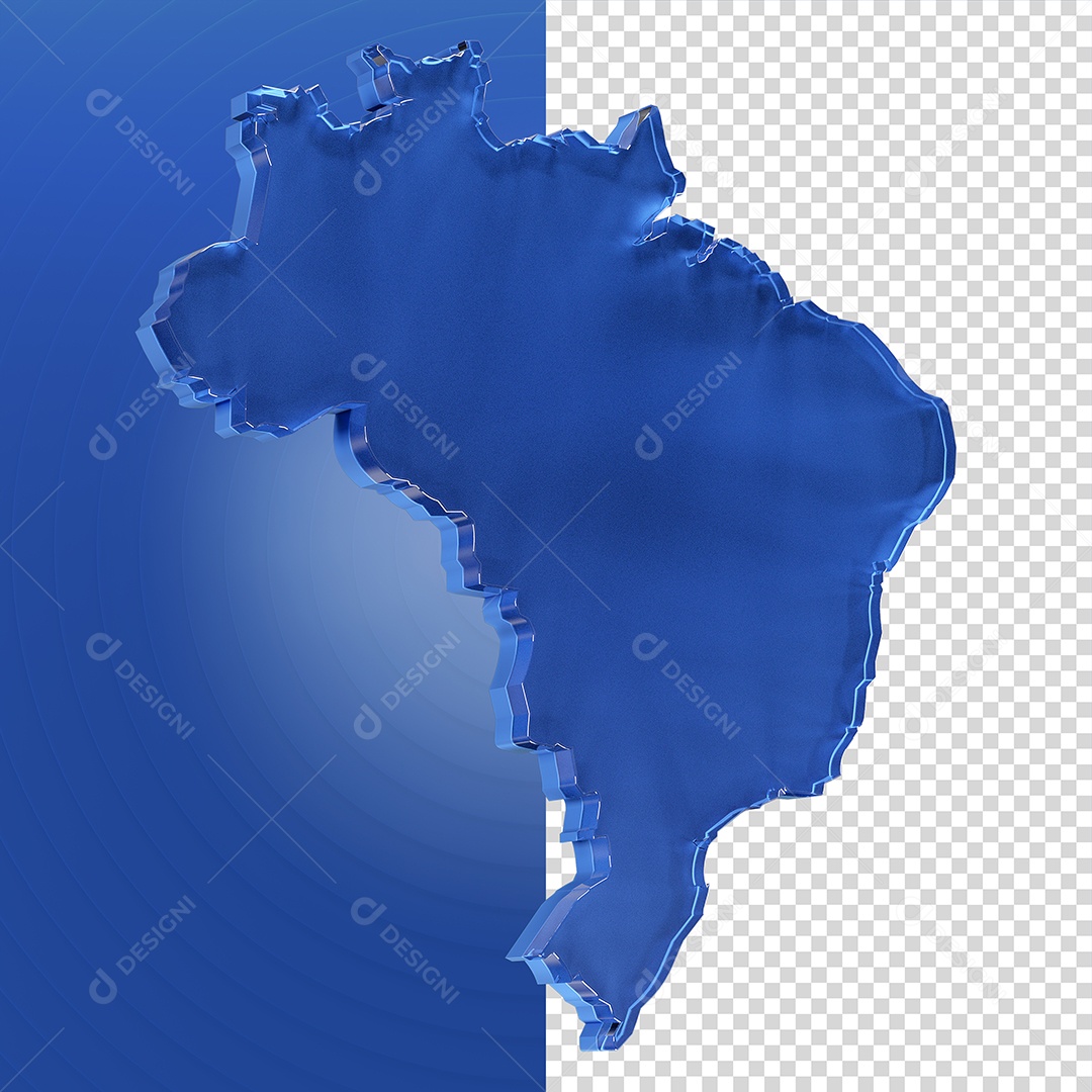 Mapa do Brasil Elemento 3D Para Composição PSD