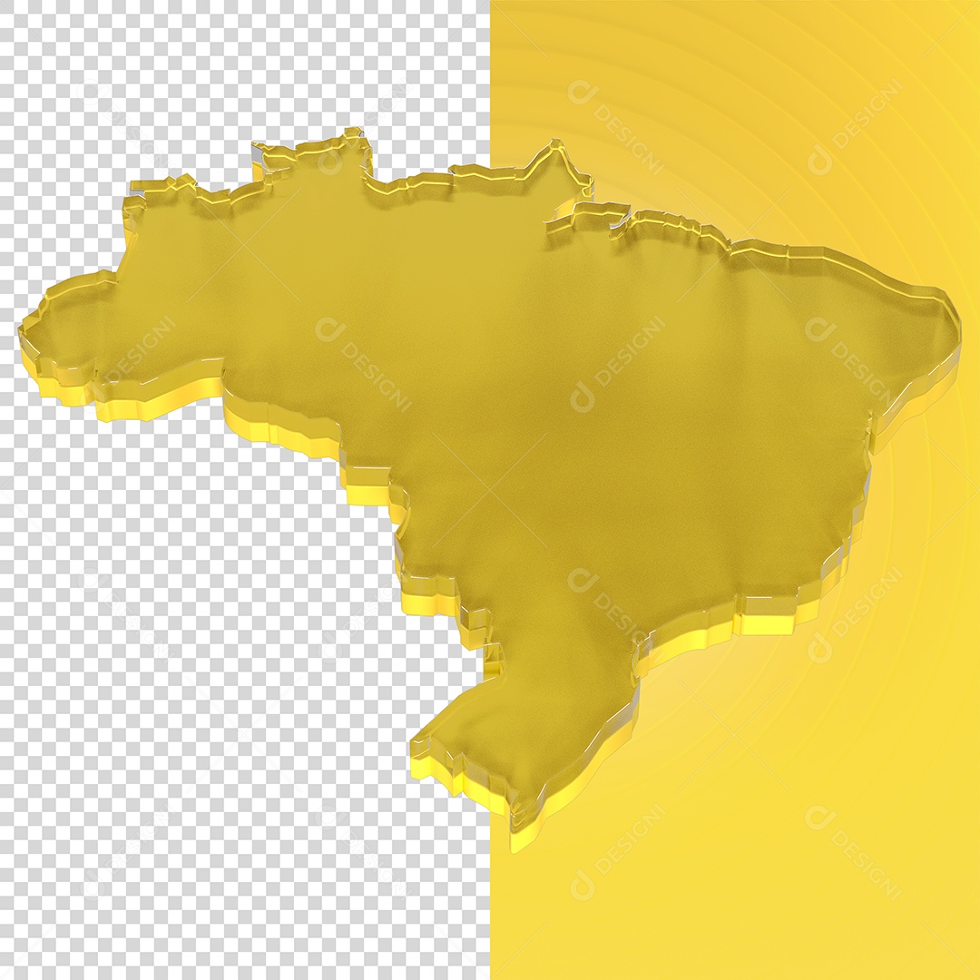 Mapa do Brasil Elemento 3D Para Composição PSD