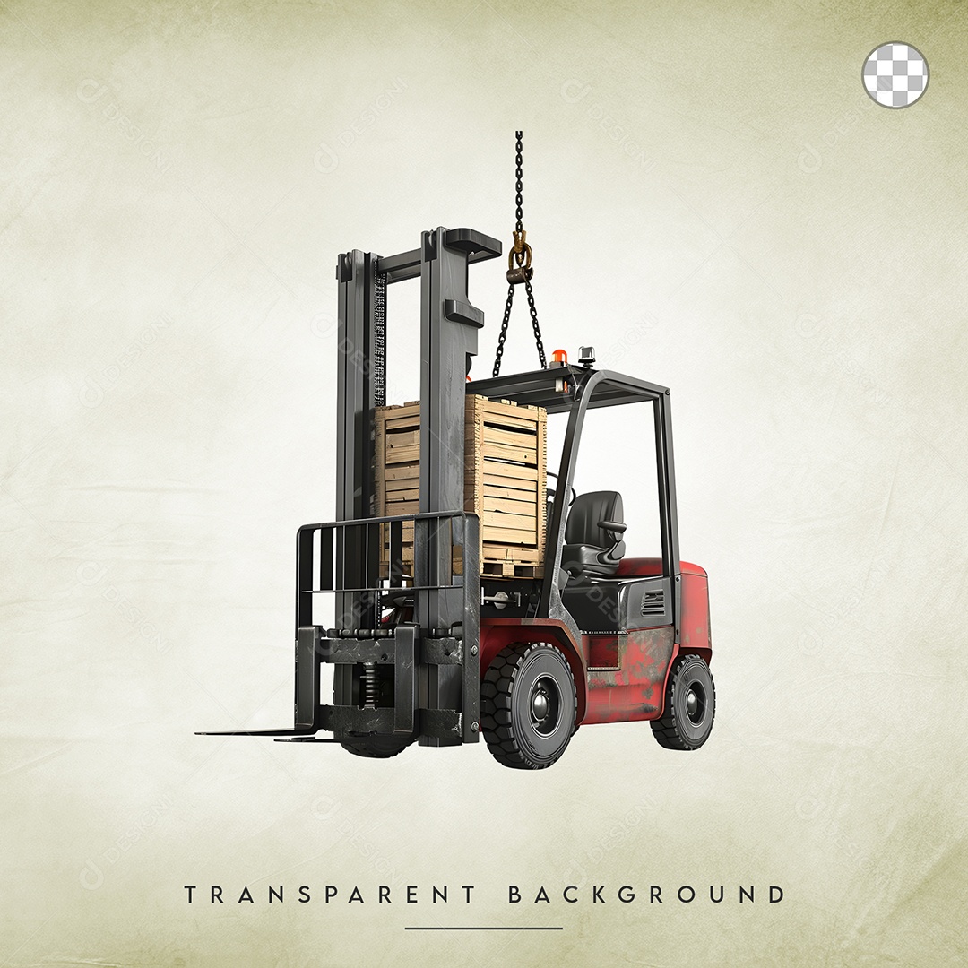Elemento 3D Empilhadeira Para Composição PSD