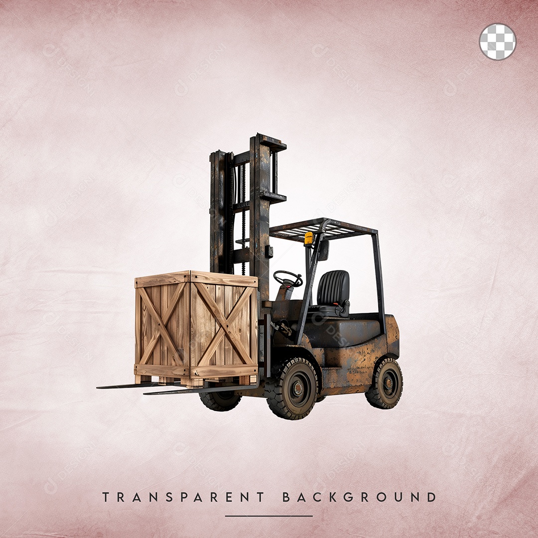 Elemento 3D Empilhadeira Para Composição PSD