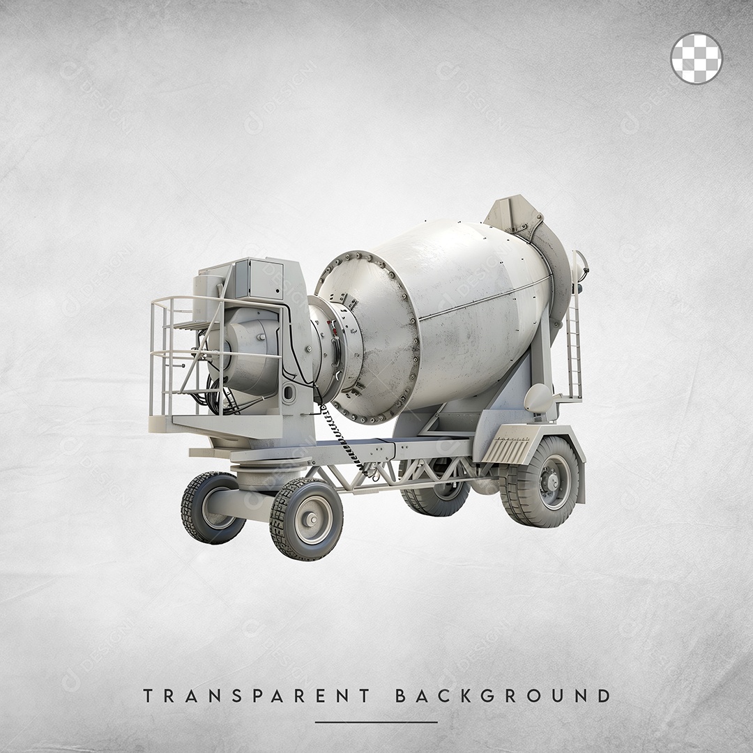 Elemento 3D Betoneira Para Composição PSD