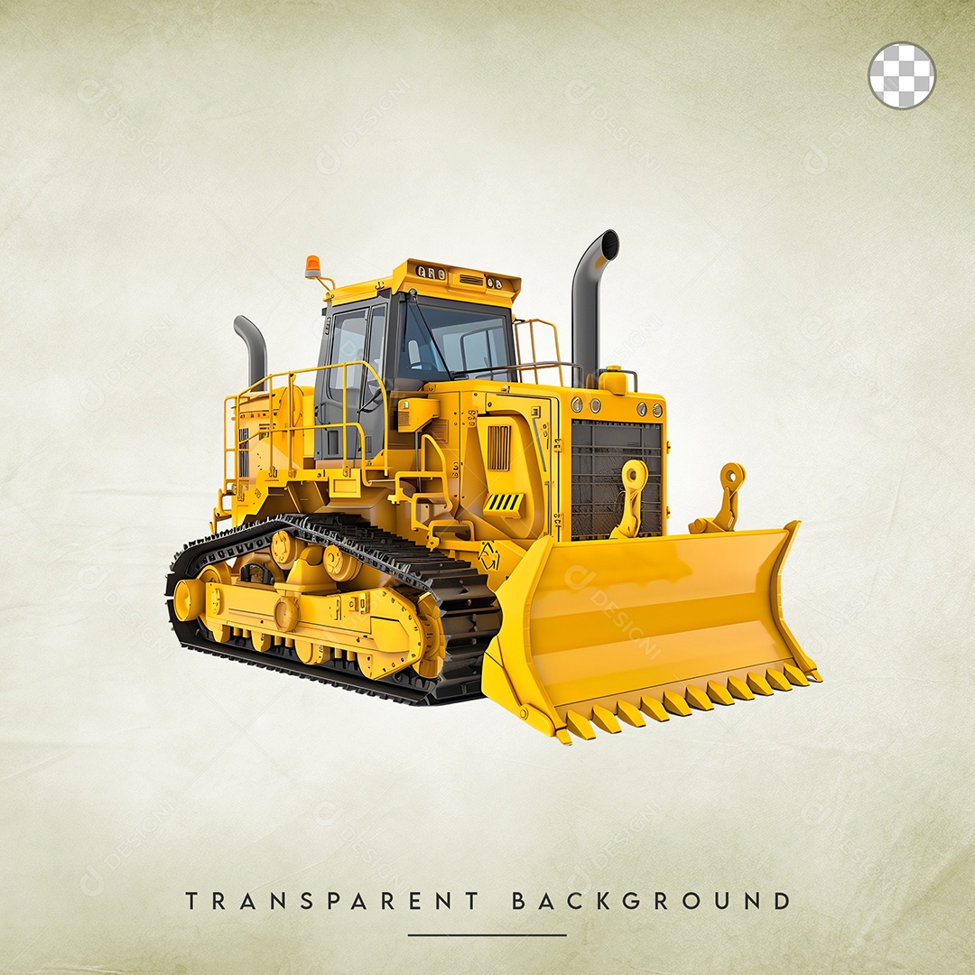 Elemento 3D Escavadeira Para Composição PSD