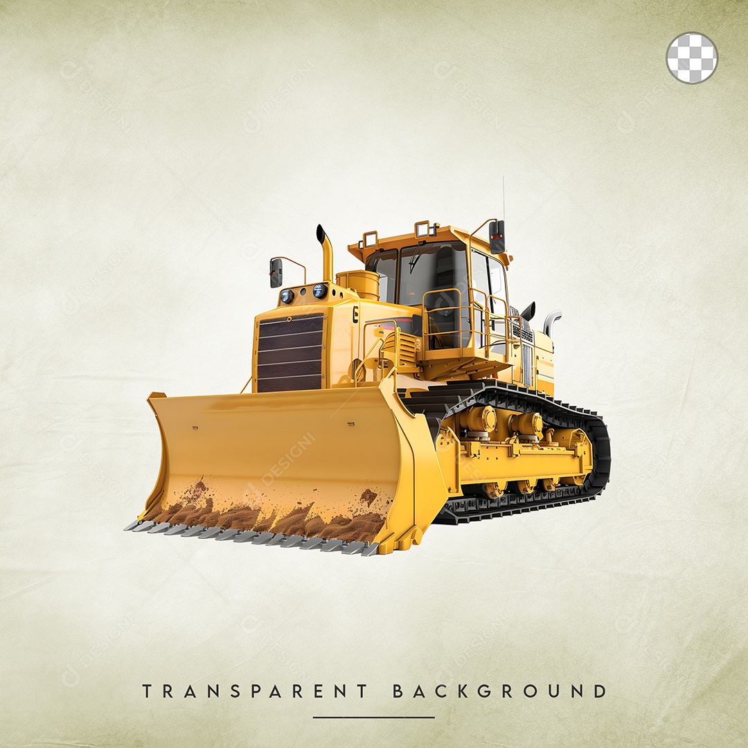 Elemento 3D Escavadeira Para Composição PSD
