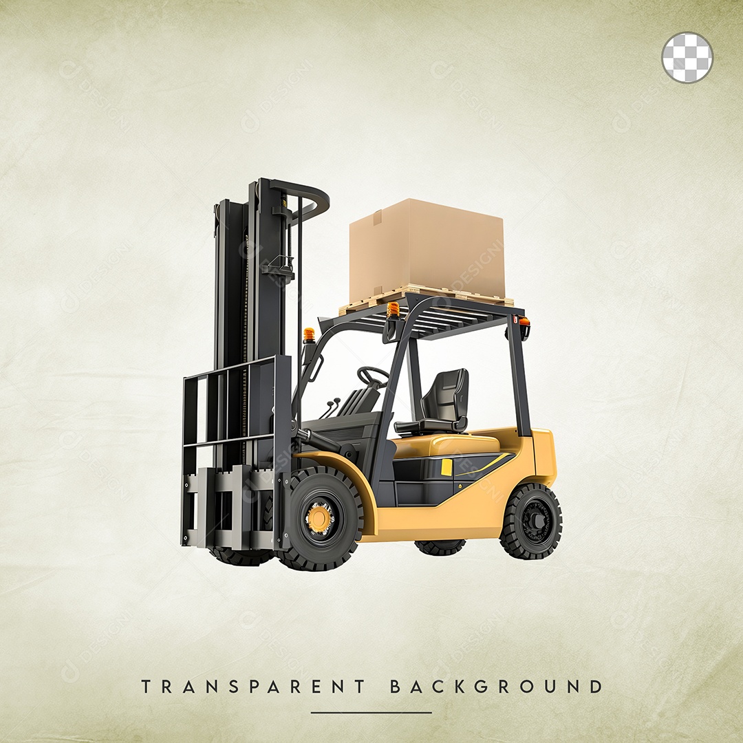 Elemento 3D Empilhadeira Para Composição PSD