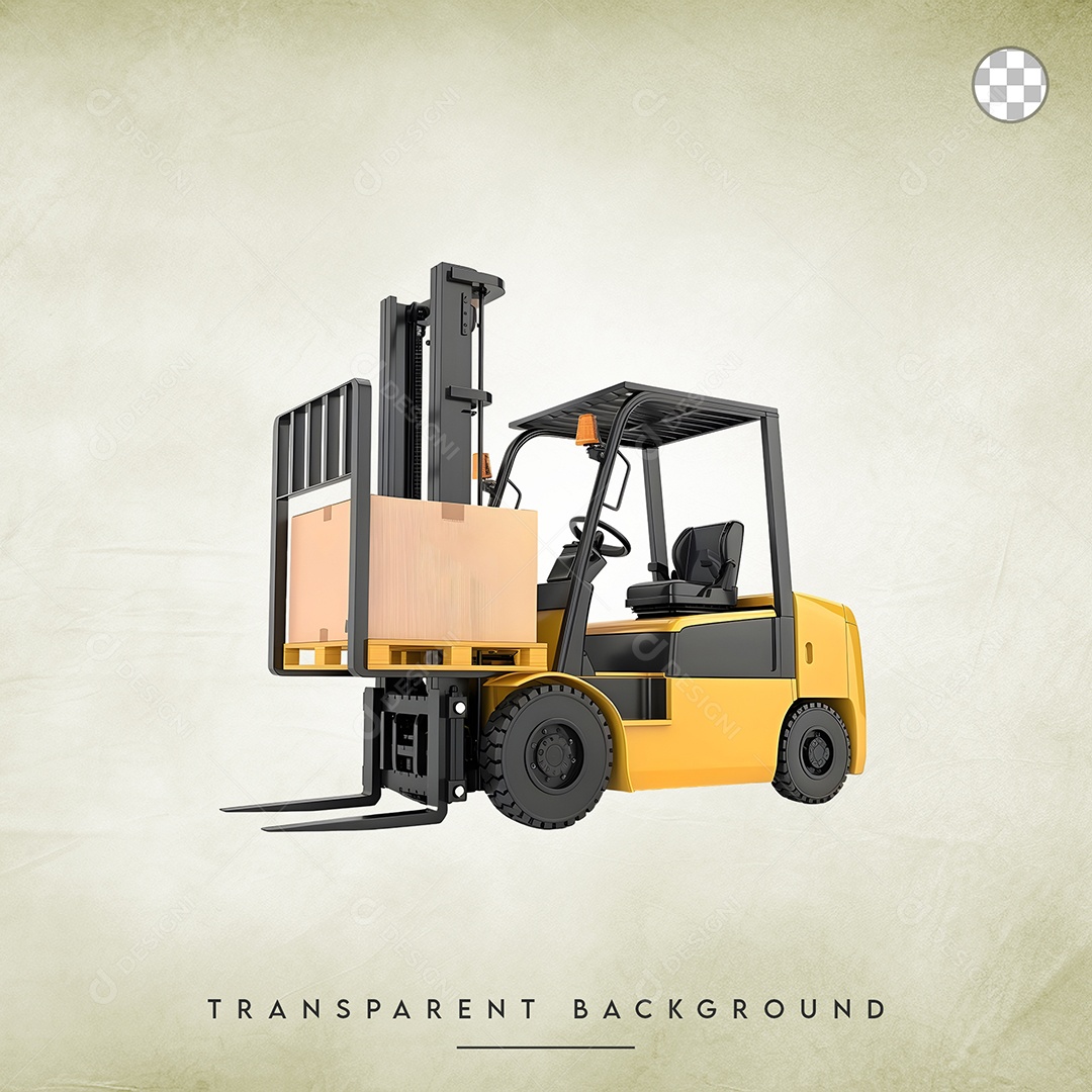 Elemento 3D Empilhadeira Para Composição PSD