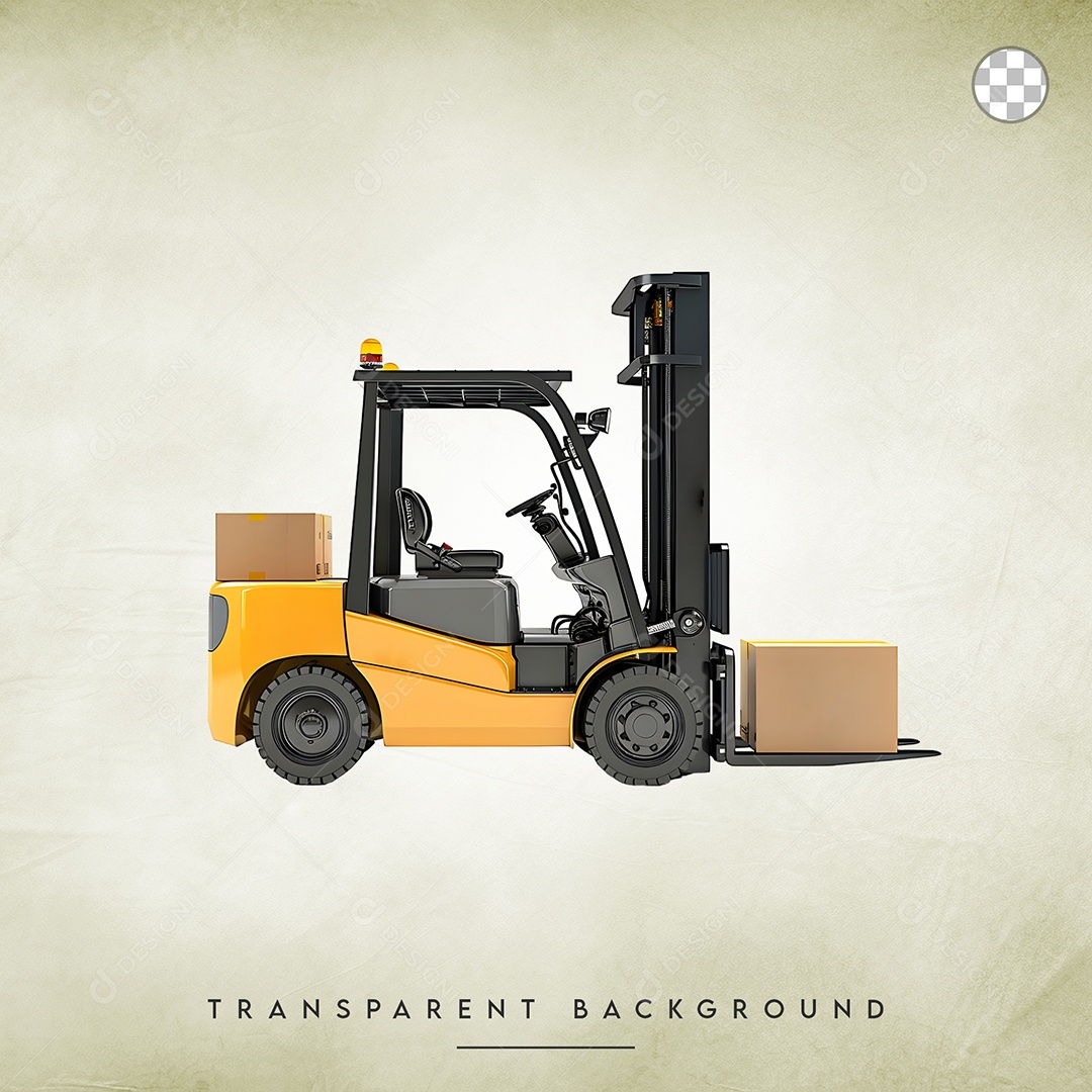 Elemento 3D Empilhadeira Para Composição PSD