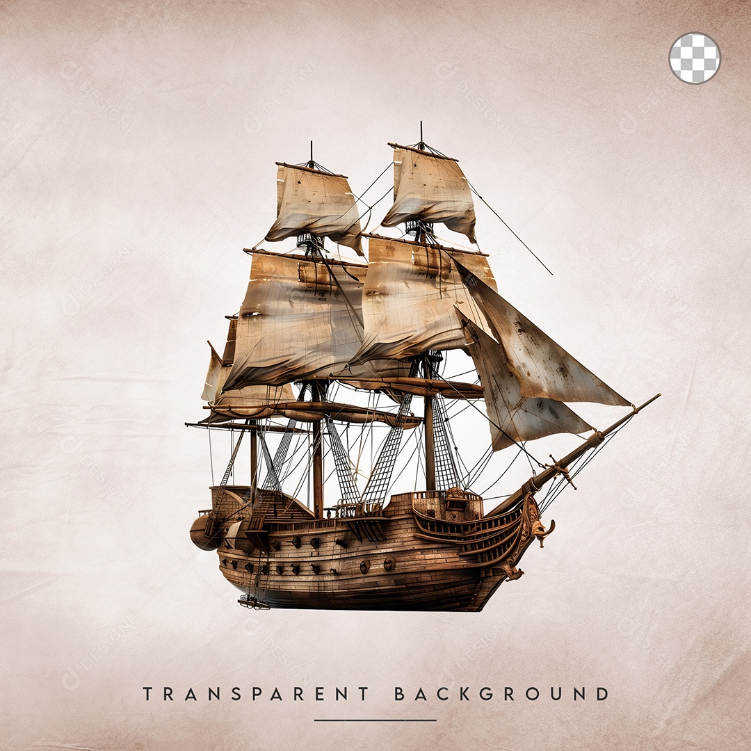 Elemento 3D Navio Para Cmposição PSD