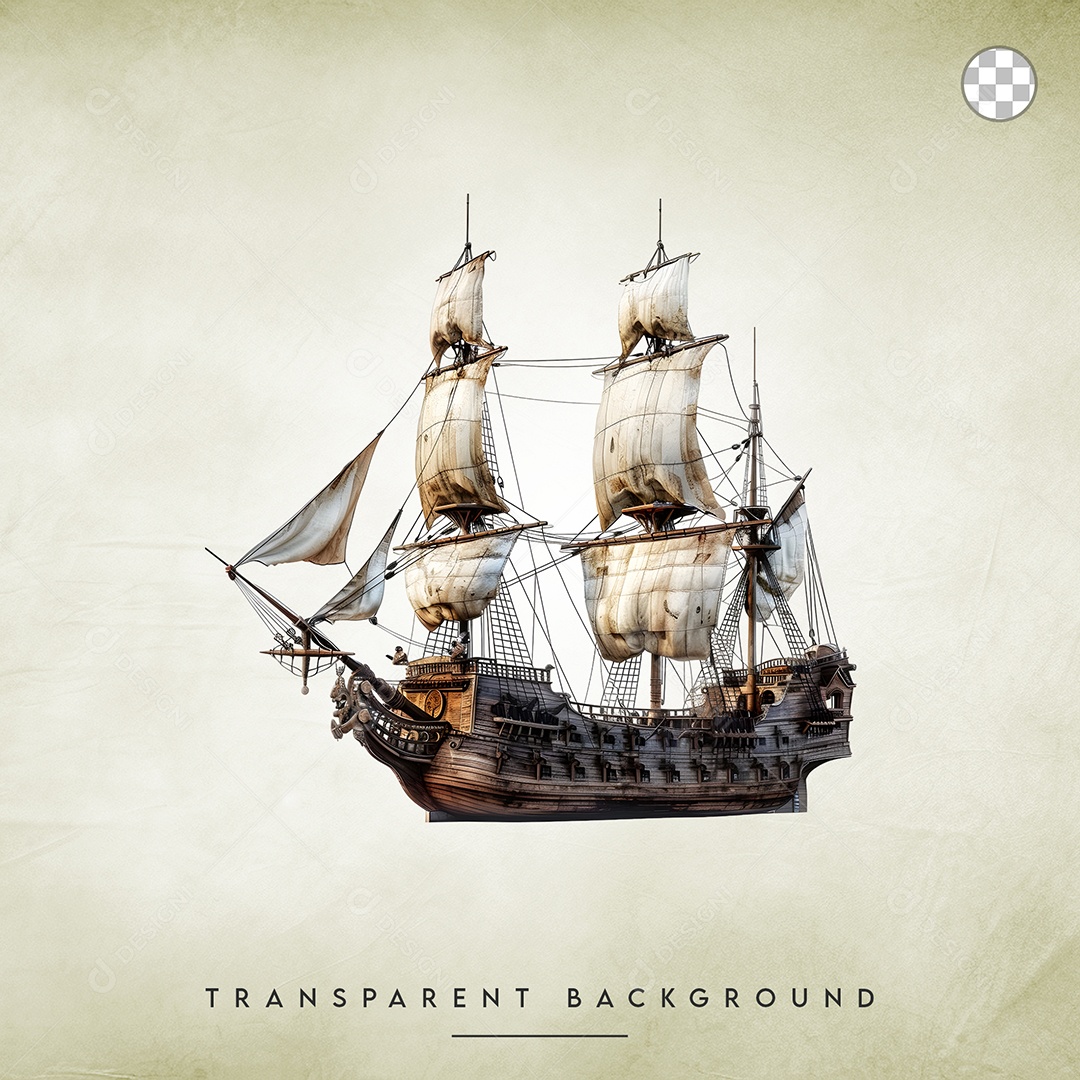 Elemento 3D Navio Para Cmposição PSD