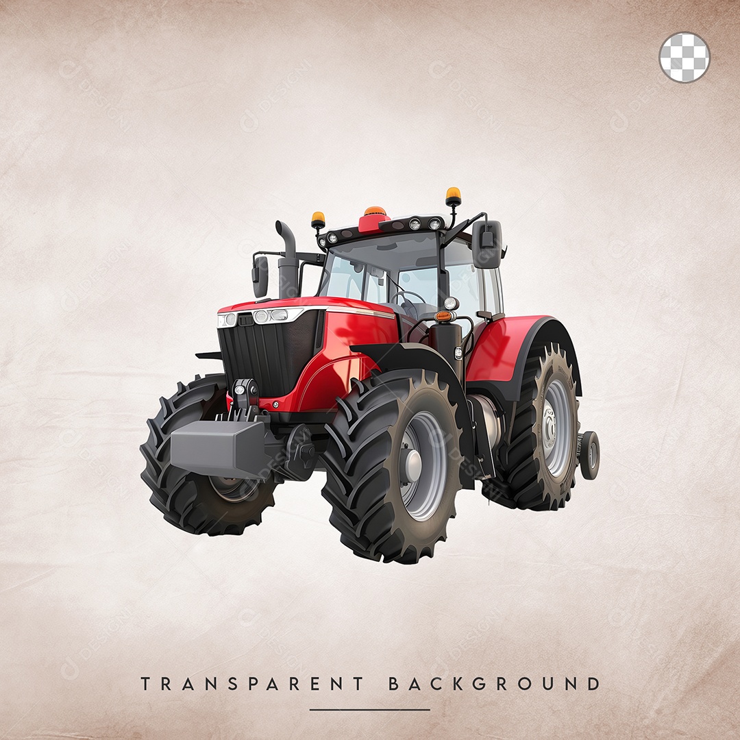 Elemento 3D Trator Para Composição PSD