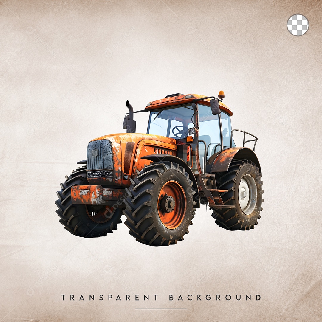 Elemento 3D Trator Para Composição PSD