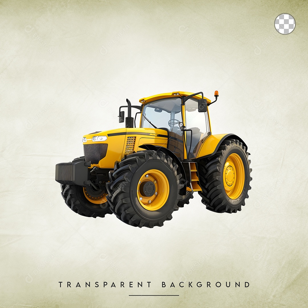 Elemento 3D Trator Para Composição PSD