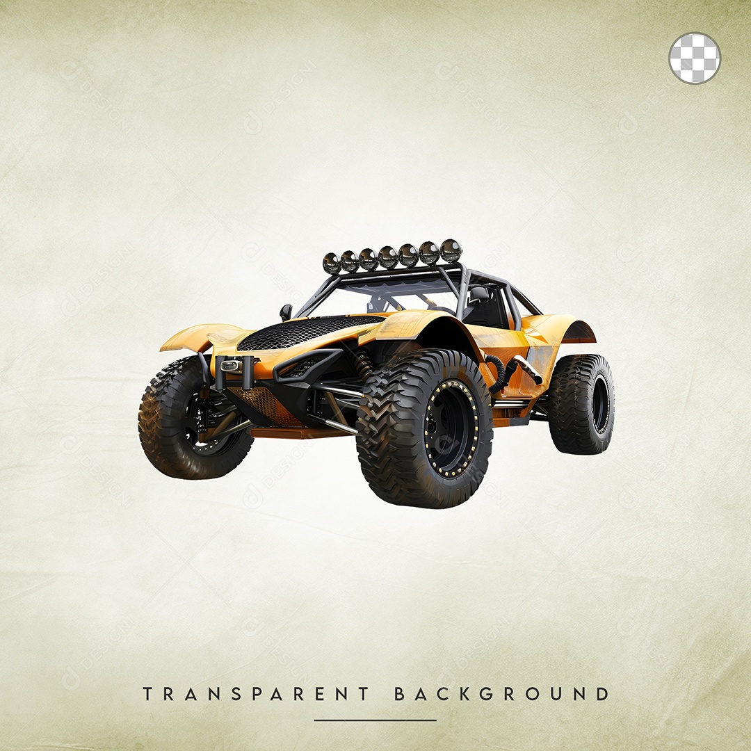 Elemento 3D Buggy de Raly Para Composição PSD