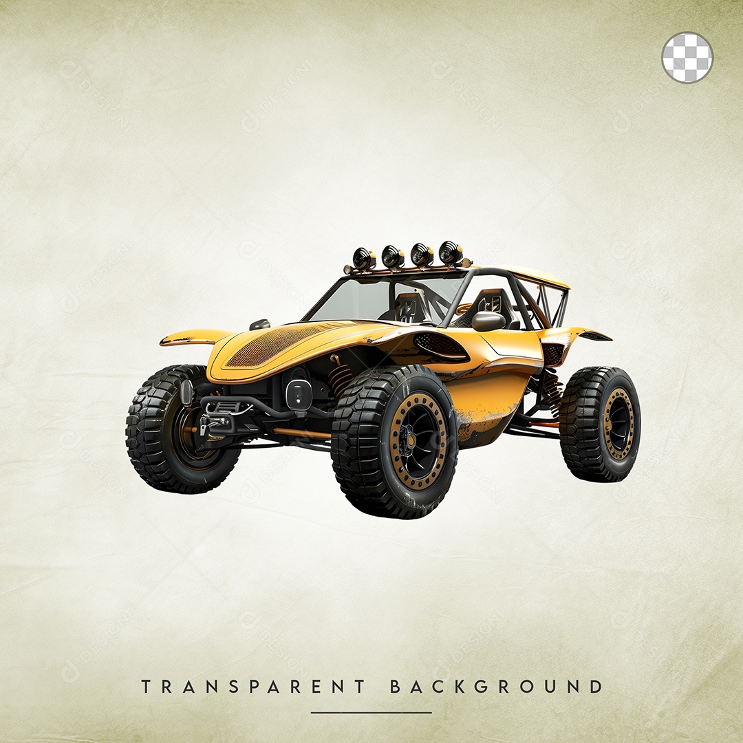 Elemento 3D Buggy de Raly Para Composição PSD