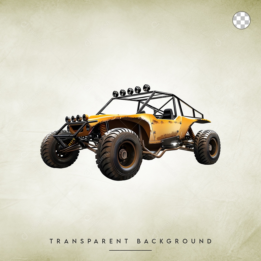 Elemento 3D Buggy de Raly Para Composição PSD
