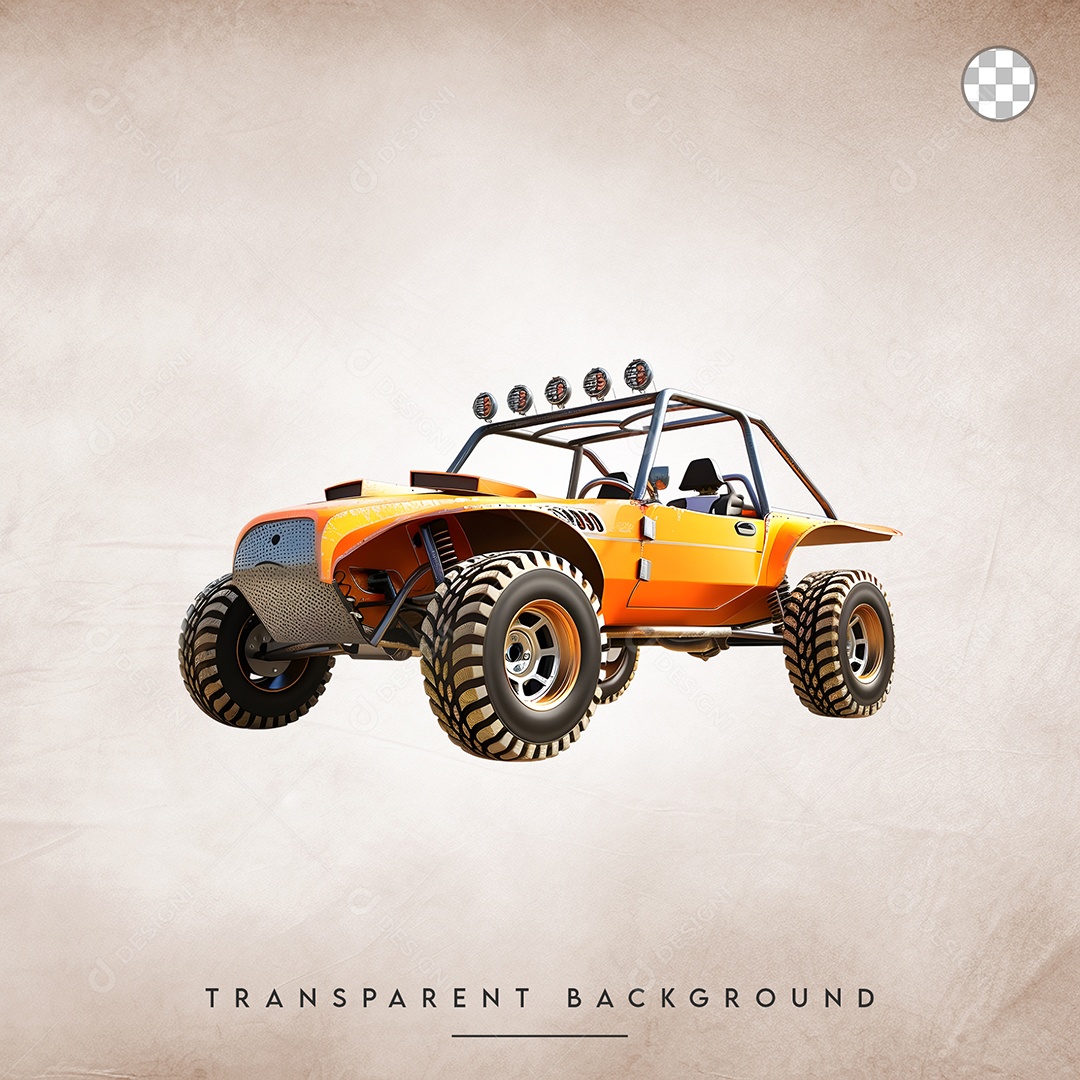Elemento 3D Buggy de Raly Para Composição PSD