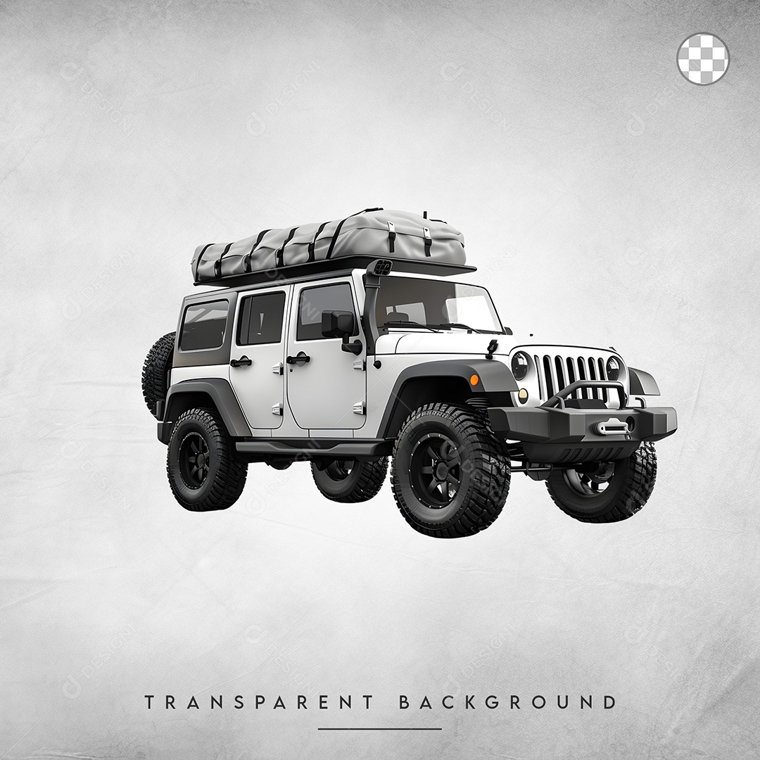 Elemento 3D Jeep de Raly Para Composição PSD