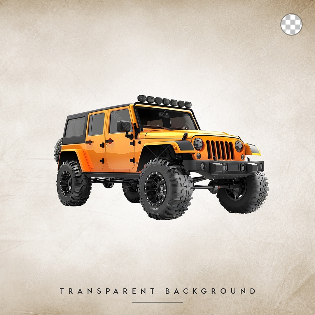 Elemento 3D Jeep de Raly Para Composição PSD