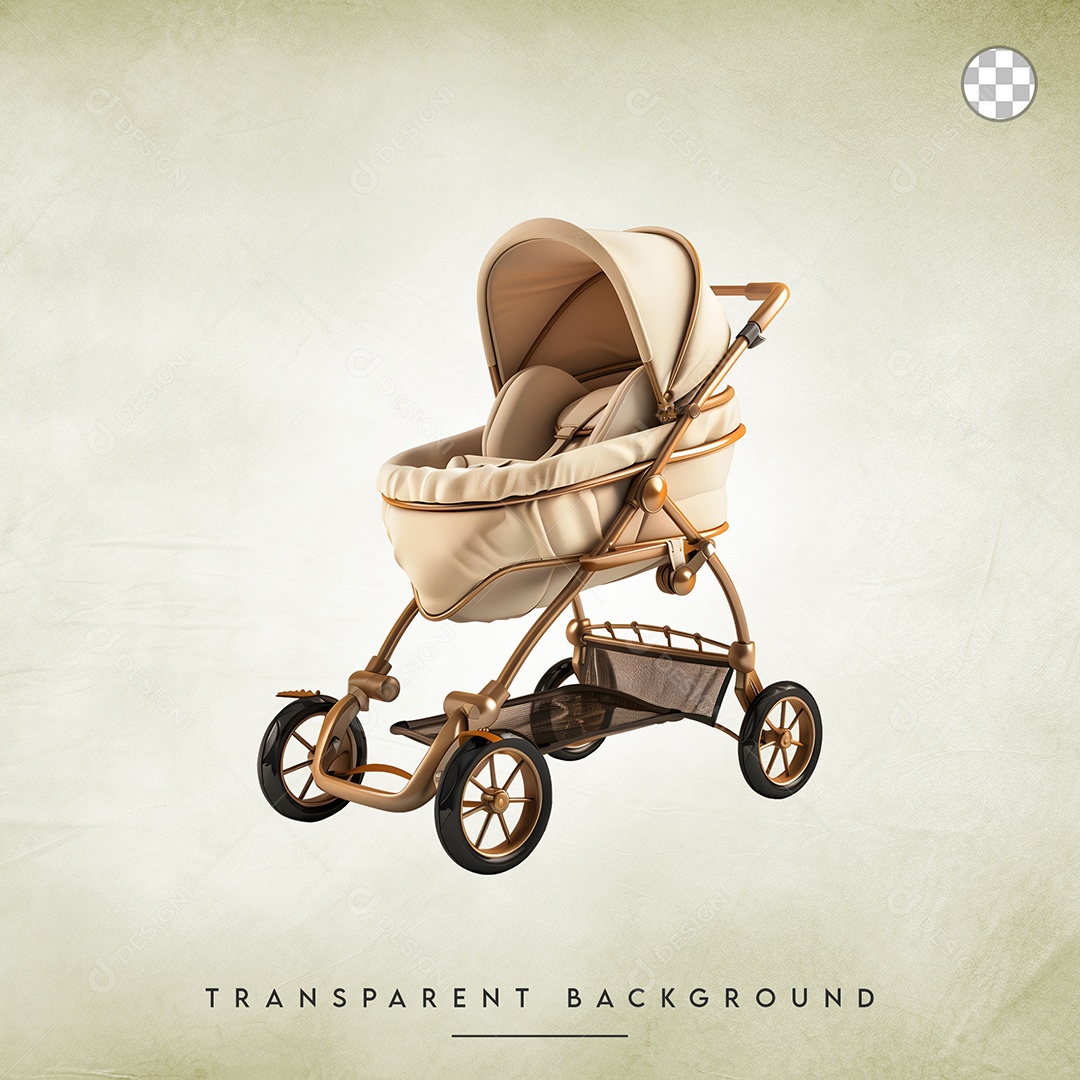 Elemento 3D Carrinho de bebê Para Composição PSD
