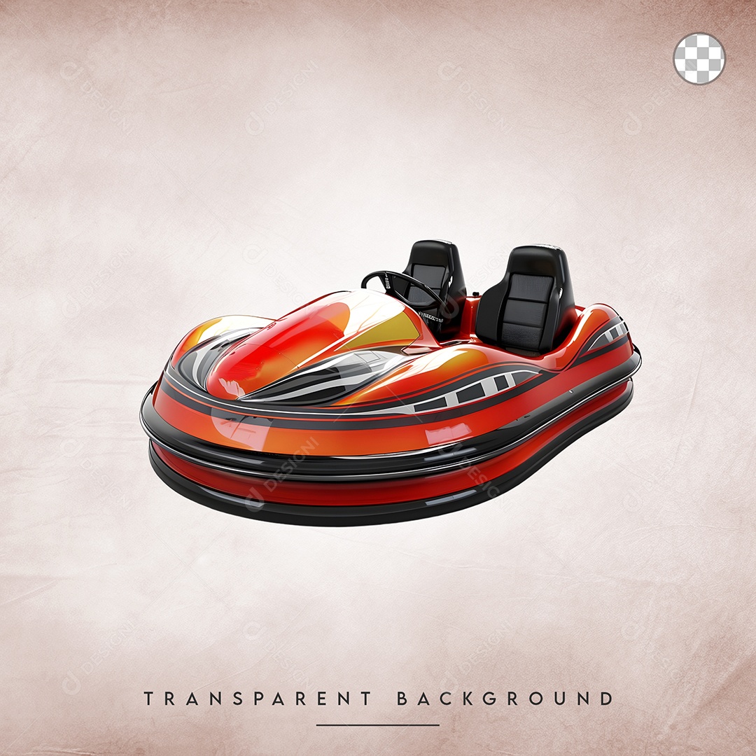 Elemento 3D Carro de choque Para Composição PSD