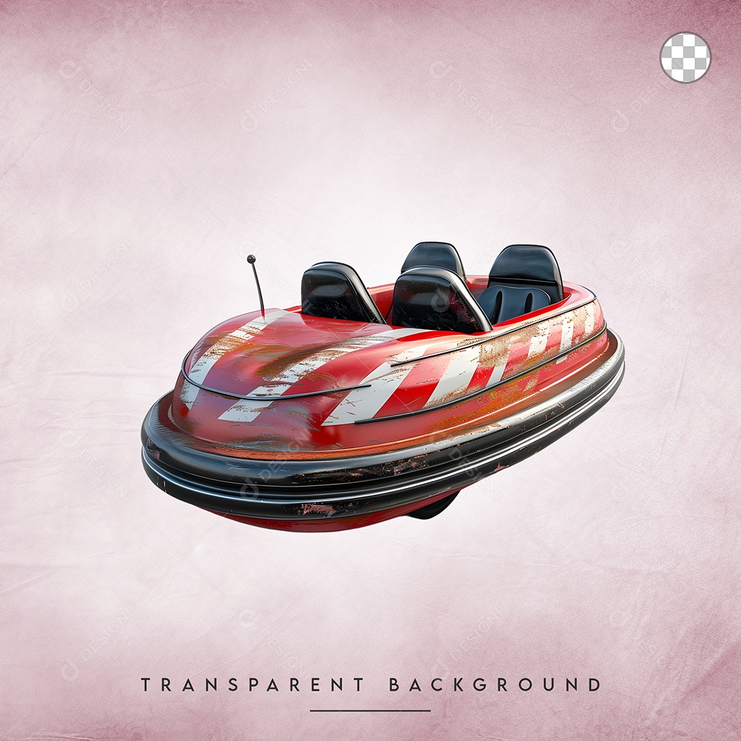 Elemento 3D Carro de choque Para Composição PSD