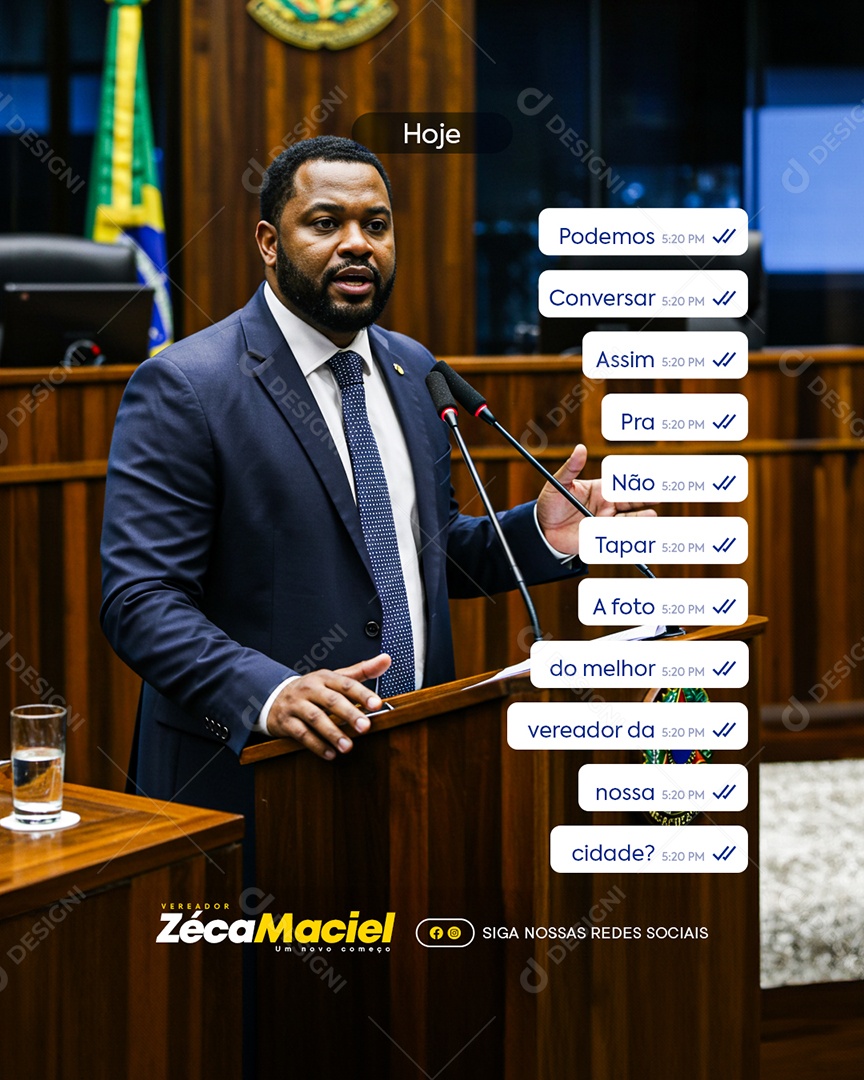 Vereador Zéca Maciel Hoje Social Media PSD Editável