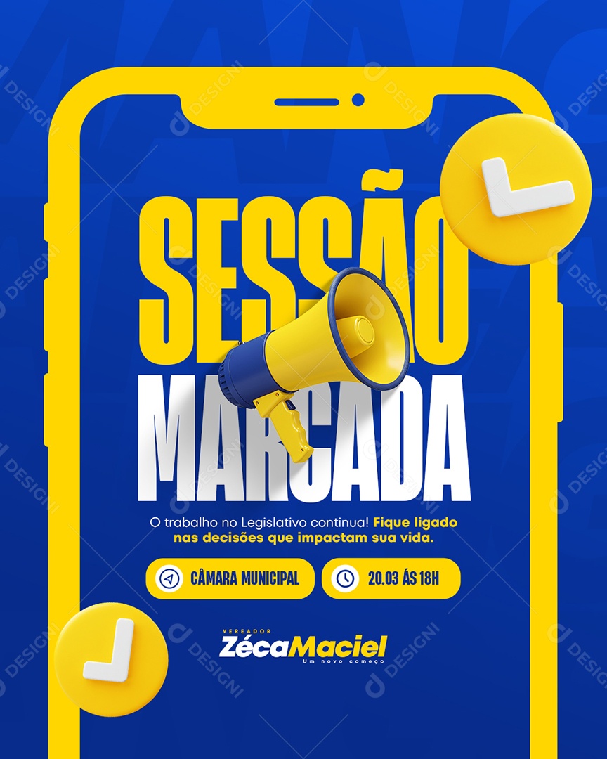 Vereador Sessão Marcada Social Media PSD Editável