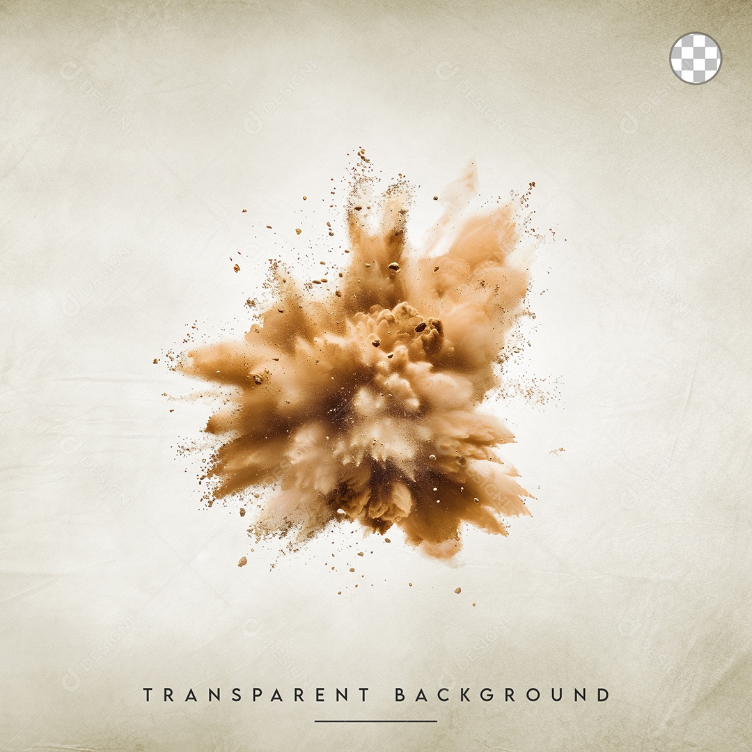 Elemento 3D Splash de Poeira Para Composição PSD
