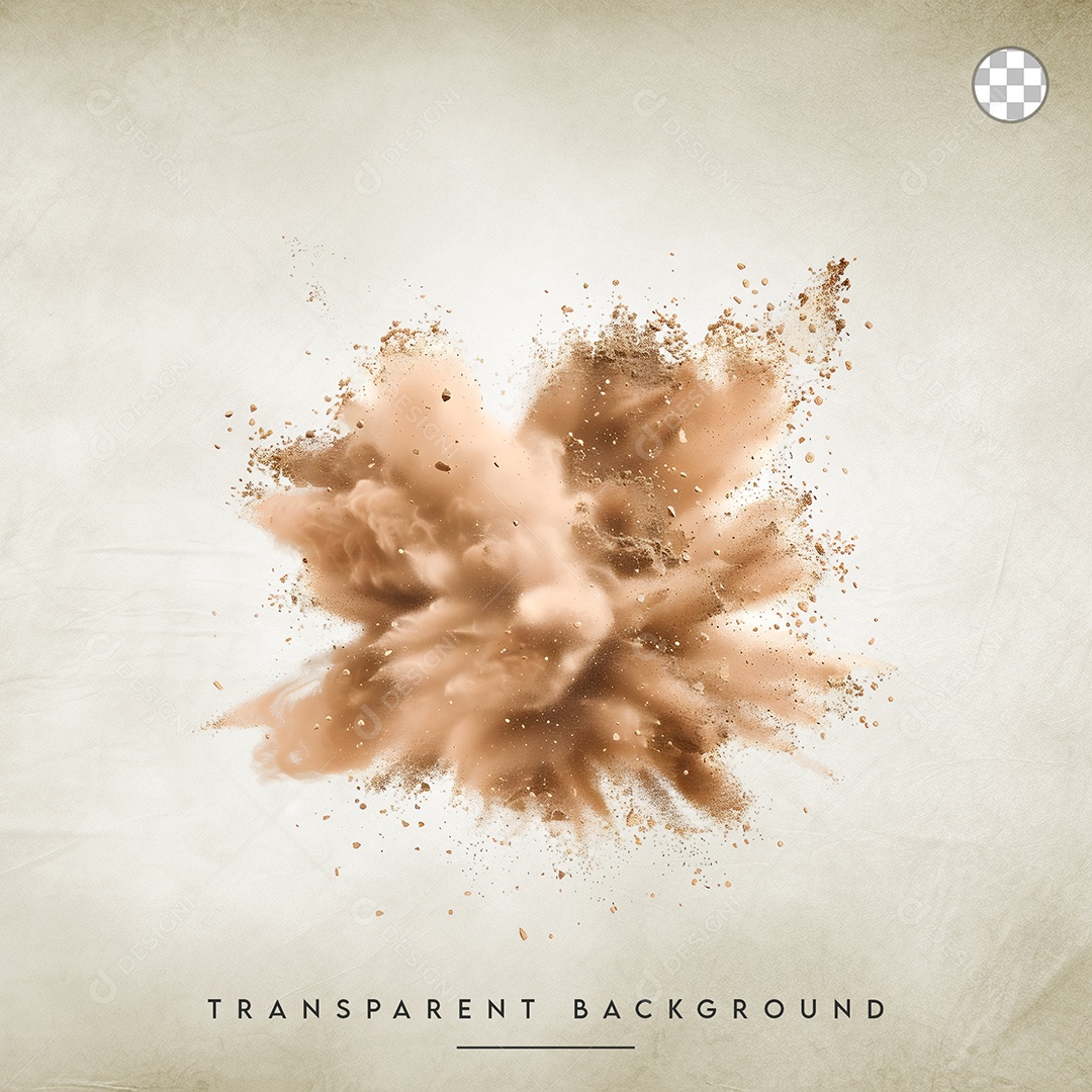 Elemento 3D Splash de Poeira Para Composição PSD