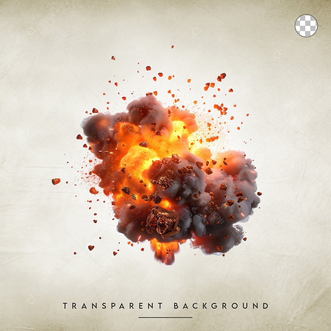 Elemento 3D Splash de Explosão Para Composição PSD