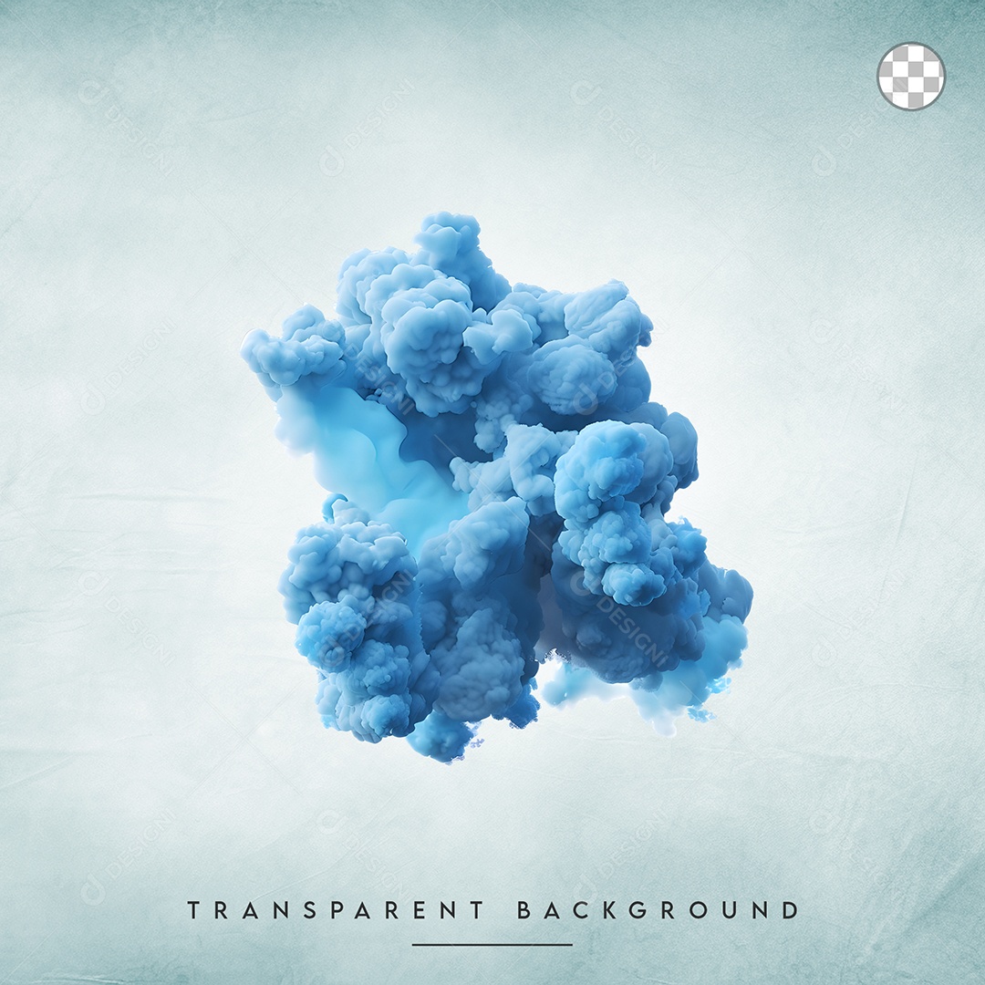 Elemento 3D Splash de Fumaça Azul Para Composição PSD