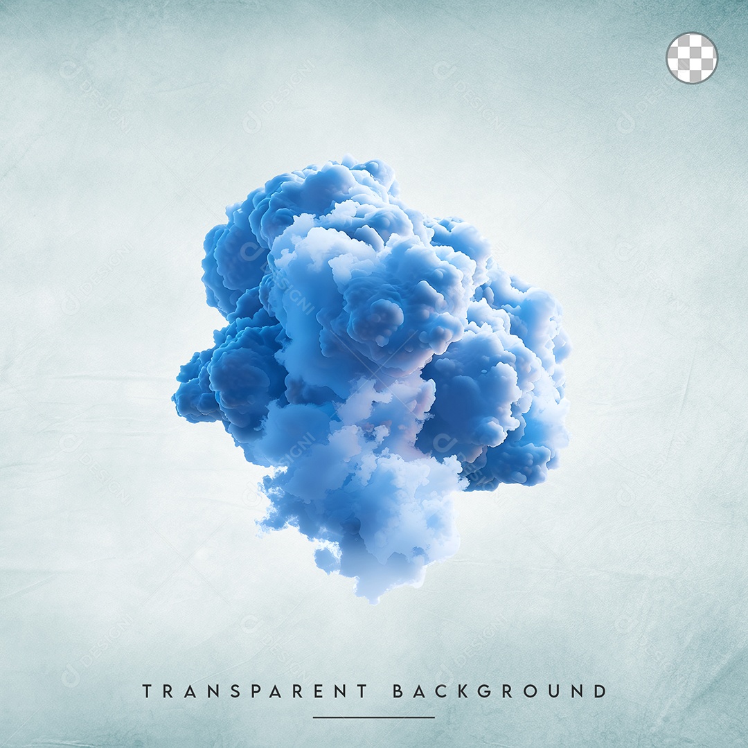 Elemento 3D Splash de Tinta Azul Para Composição PSD