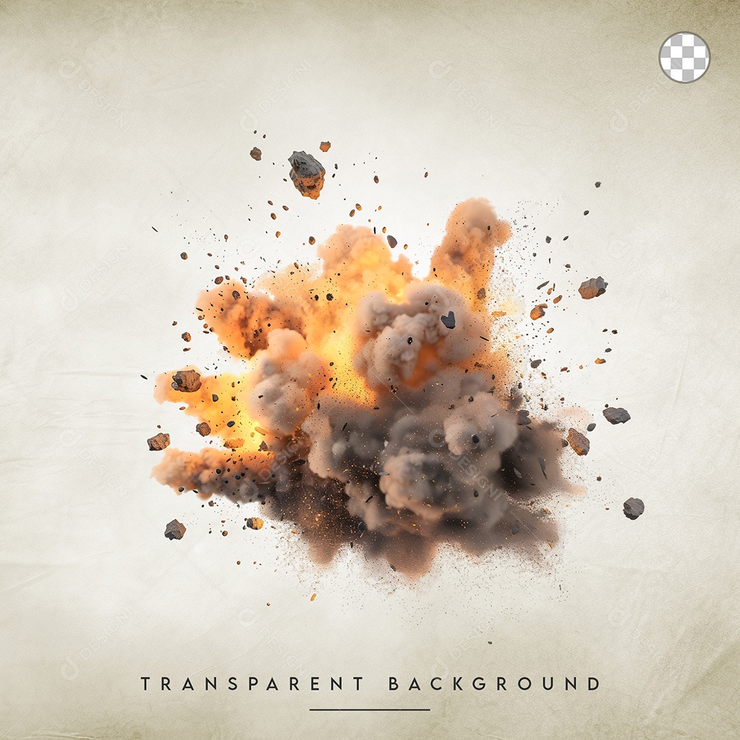 Elemento 3D Splash de Explosão Para Composição PSD