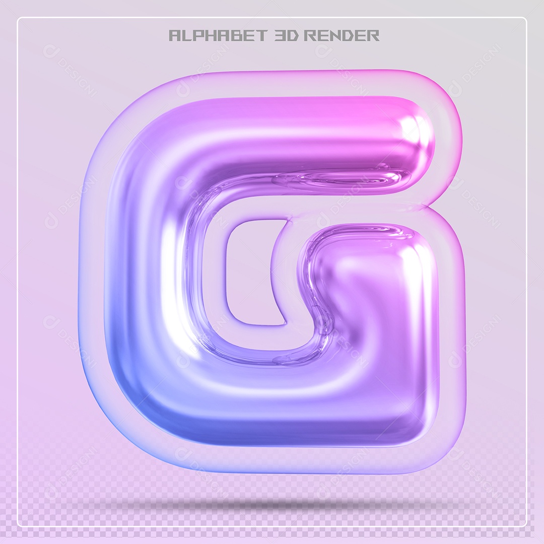 Elemento 3D Letra G Colorida Para Composição PSD