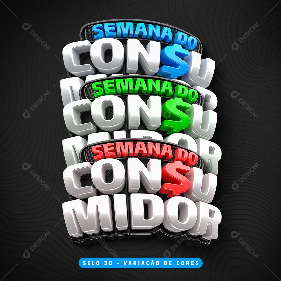 Semana do Consumidor Selo 3D Para Composição PSD