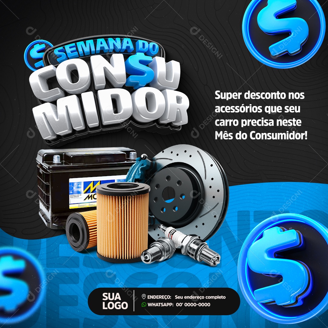 Semana do Consumidor Super Desconto Social Media PSD Editável