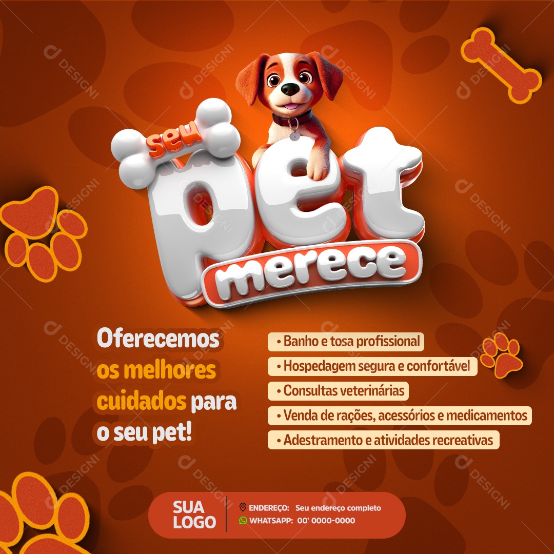 Pet Shop Oferecemos Os Melhores Cuidados Social Media PSD Editável