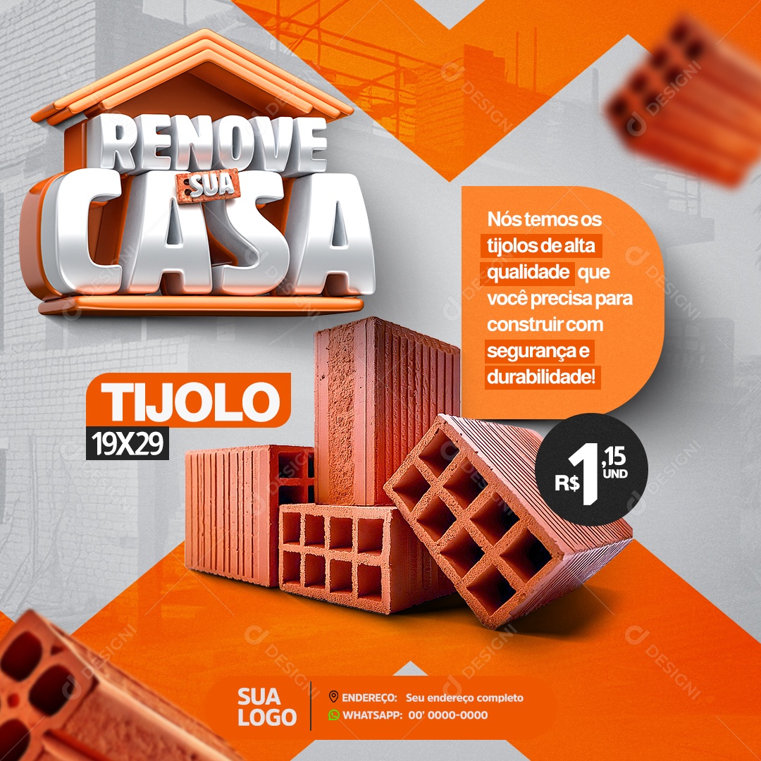 Loja de Construção Renove Sua Casa Mockup PSD Editável