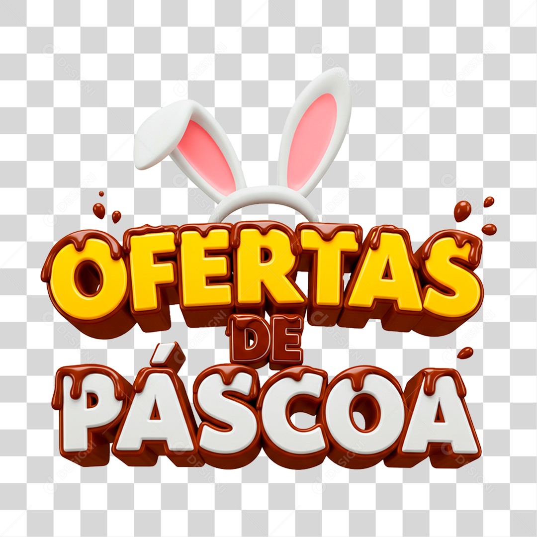 Selo 3D Ofertas de Páscoa PNG Transparente