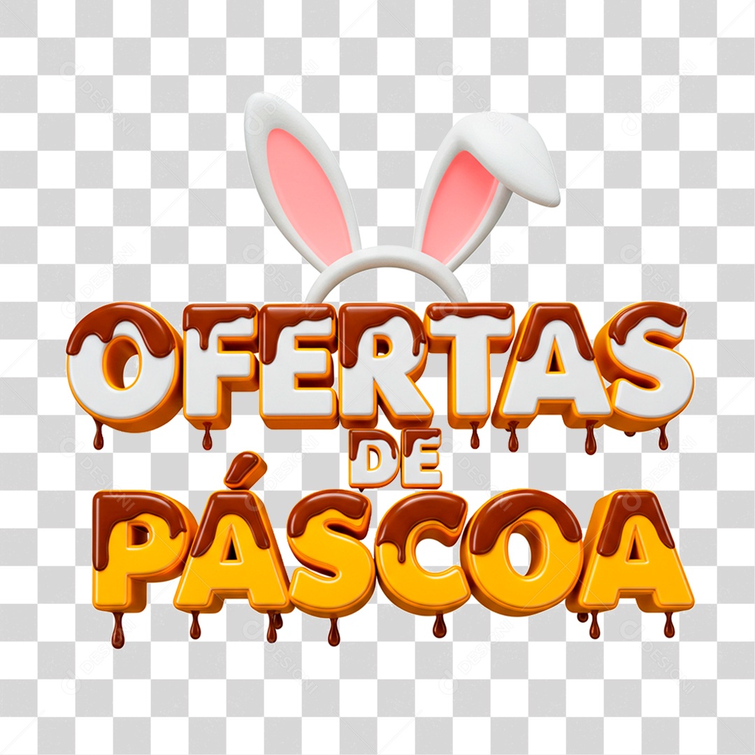 Selo 3D Ofertas de Páscoa PNG Transparente