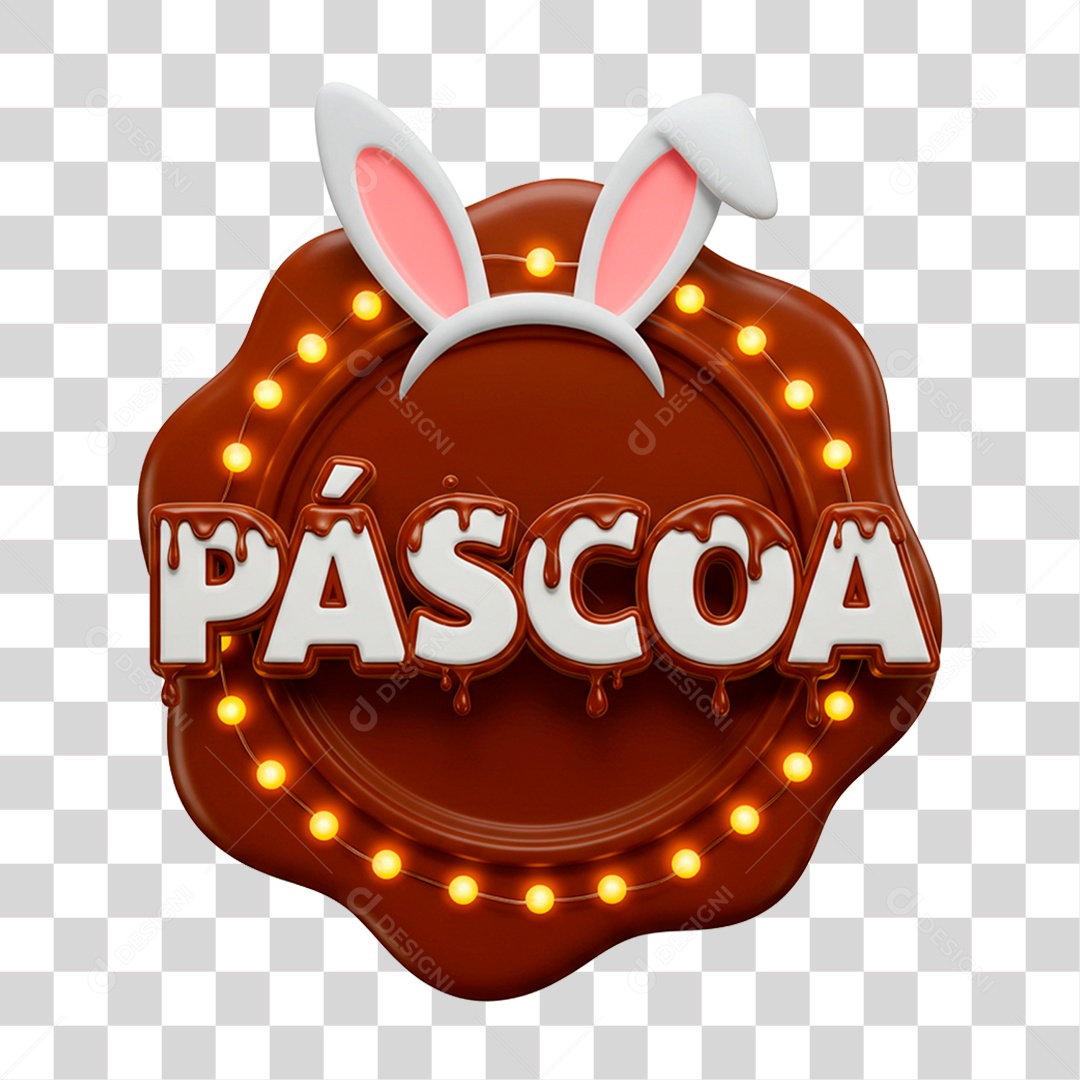 Selo 3D Páscoa PNG Transparente
