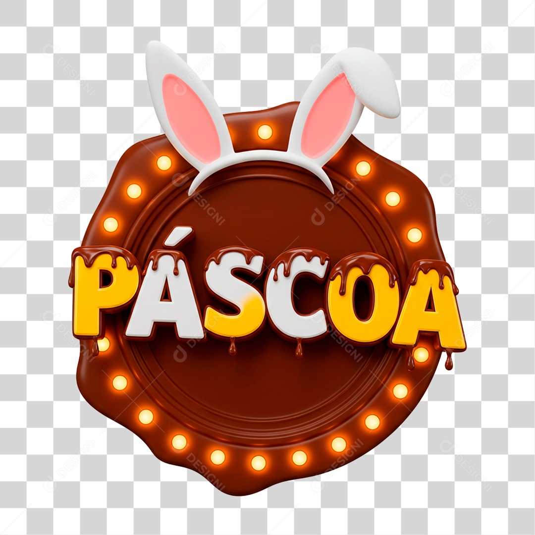 Selo 3D Páscoa PNG Transparente